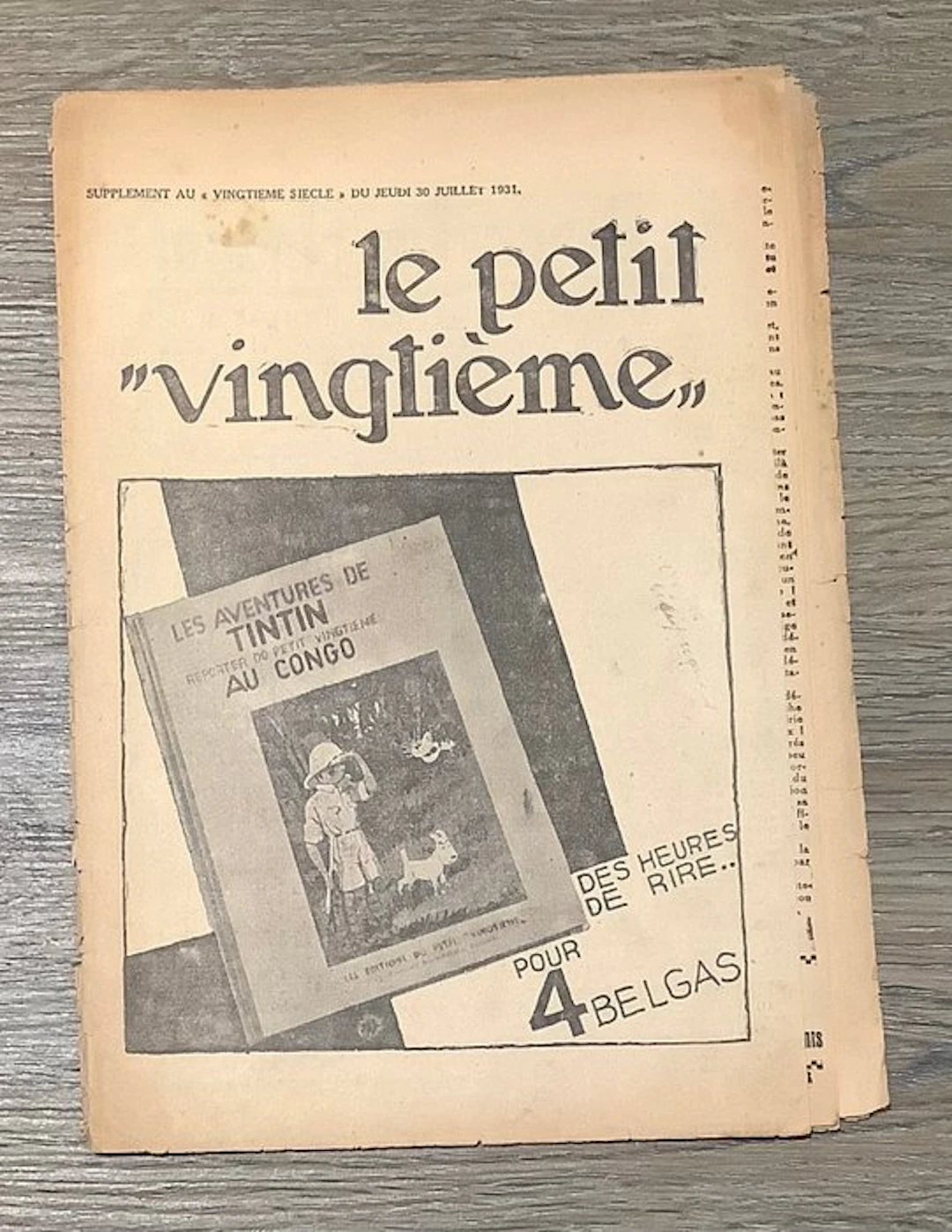 Le Petit Vingtième - N°31 de 1931 - Tintin au Congo - 1...