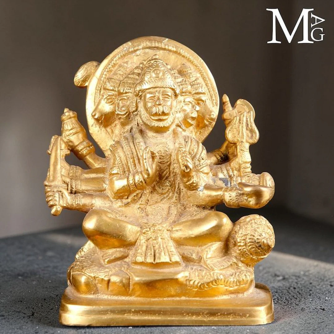 Panchamukhi Hanuman – Five-Faced Hindu Deity – Brass...