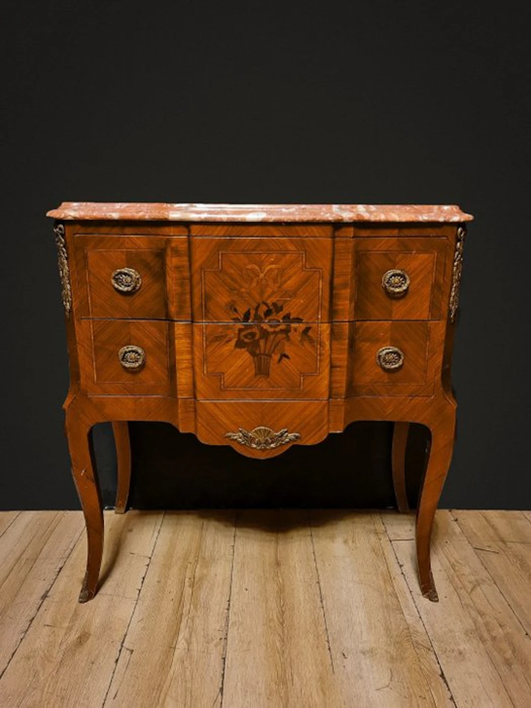 Chest of drawers - Marble, Bronze, Wood - Antique commode