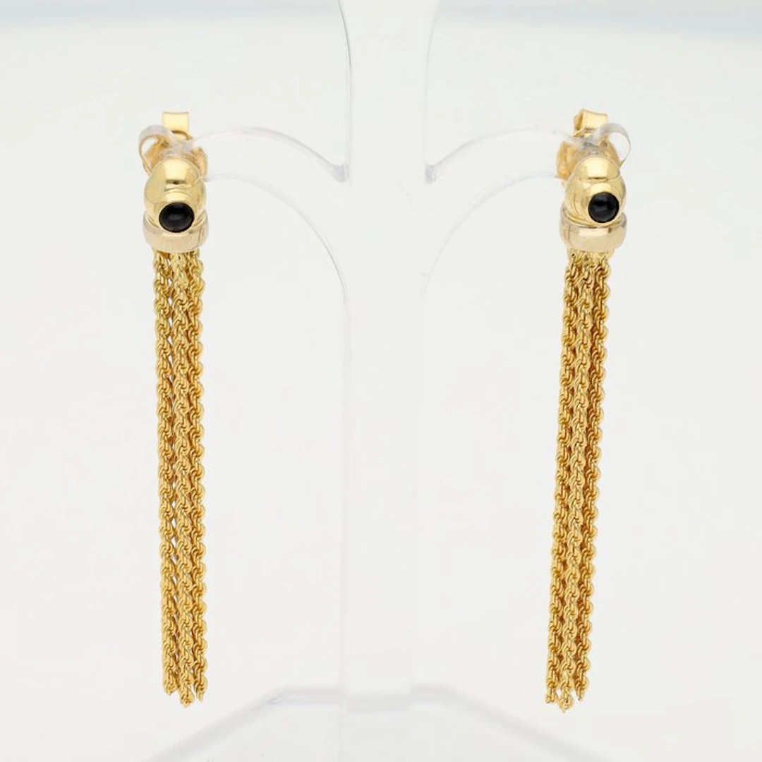 Earrings - 18 kt. Yellow gold - Sapphire