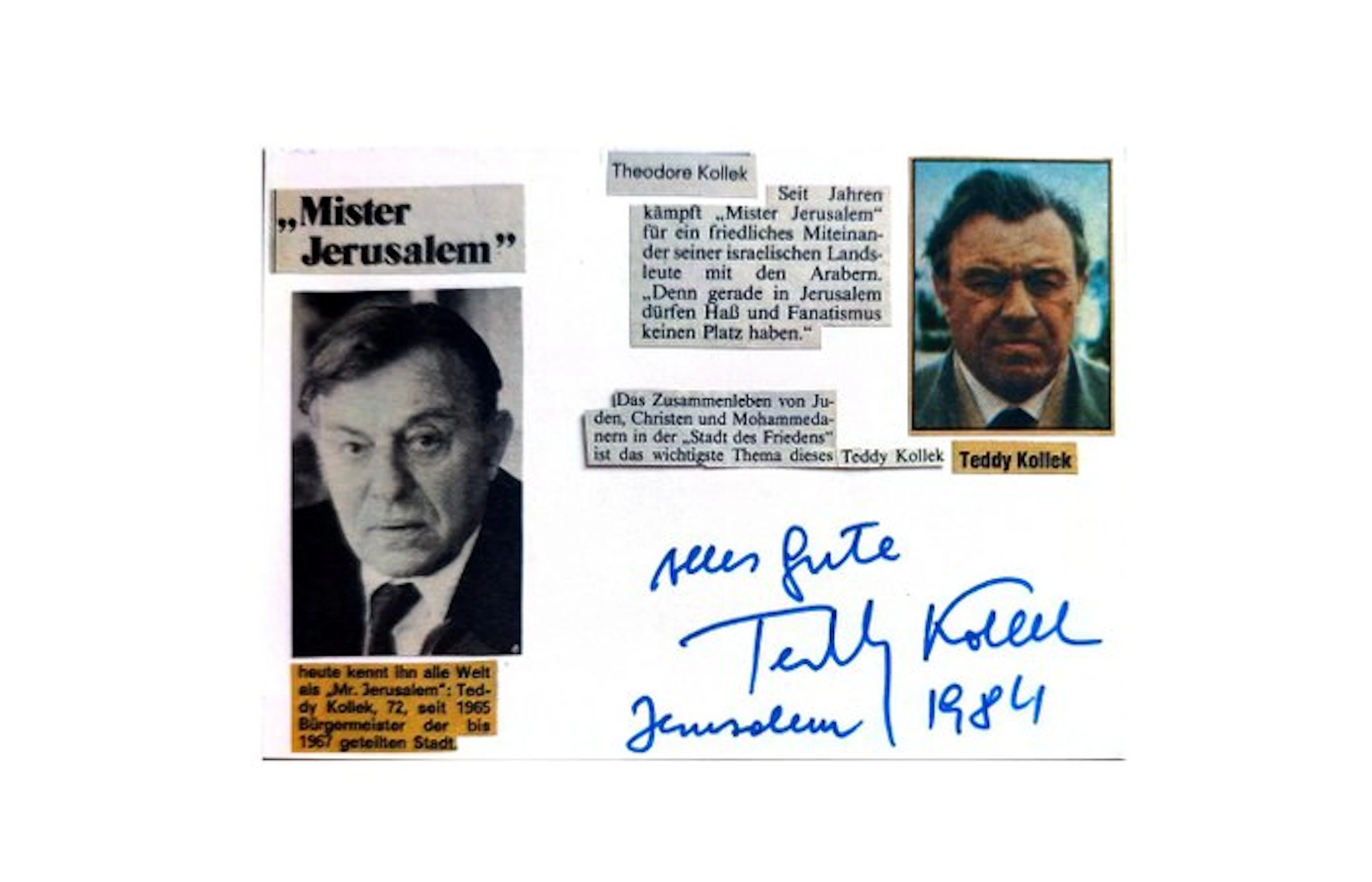 JUDAICA: Teddy Kollek - Founding Father of Israel / Mayor...