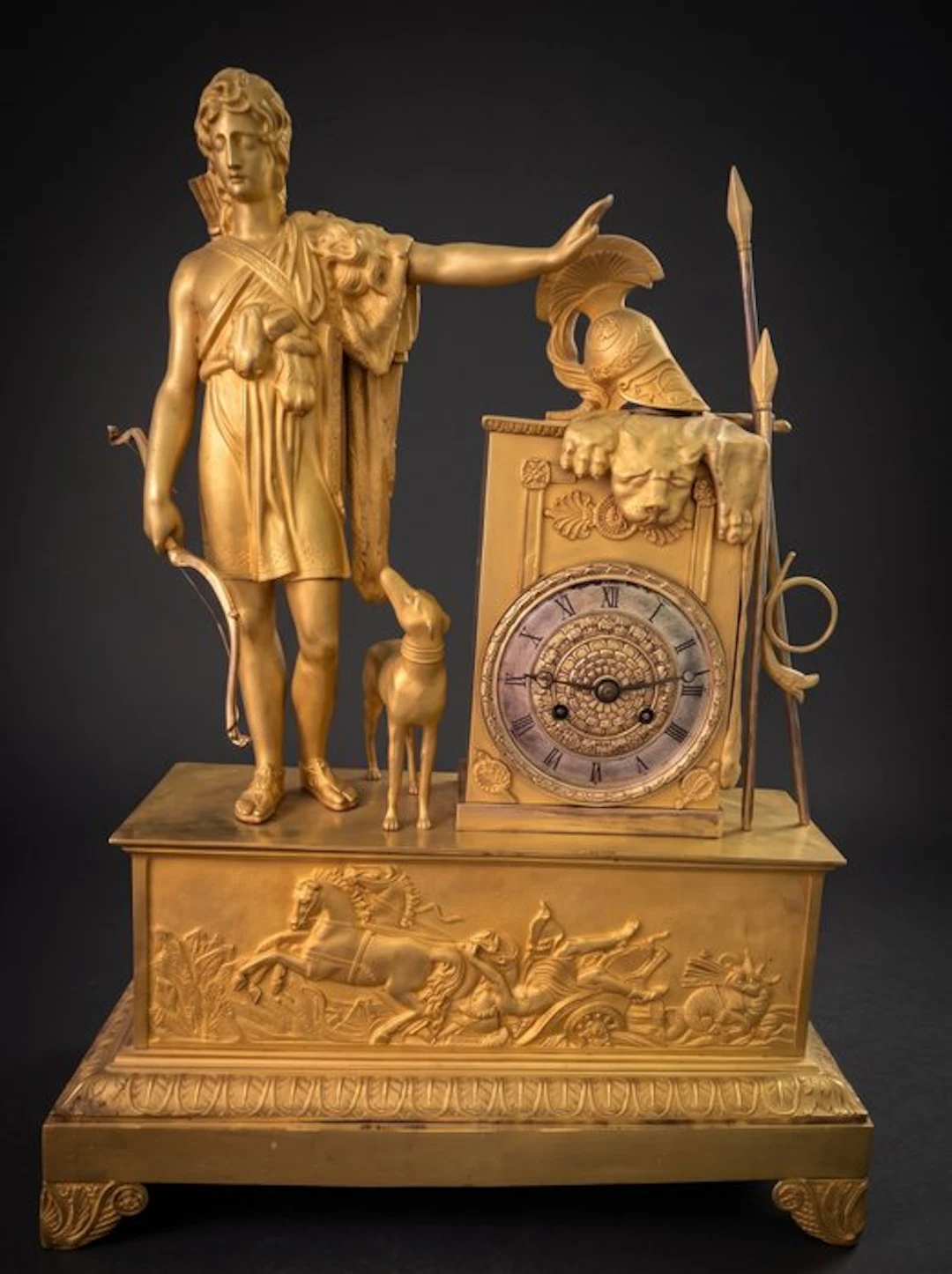 Figural mantel clock - Antique Bronze - 1800-1850