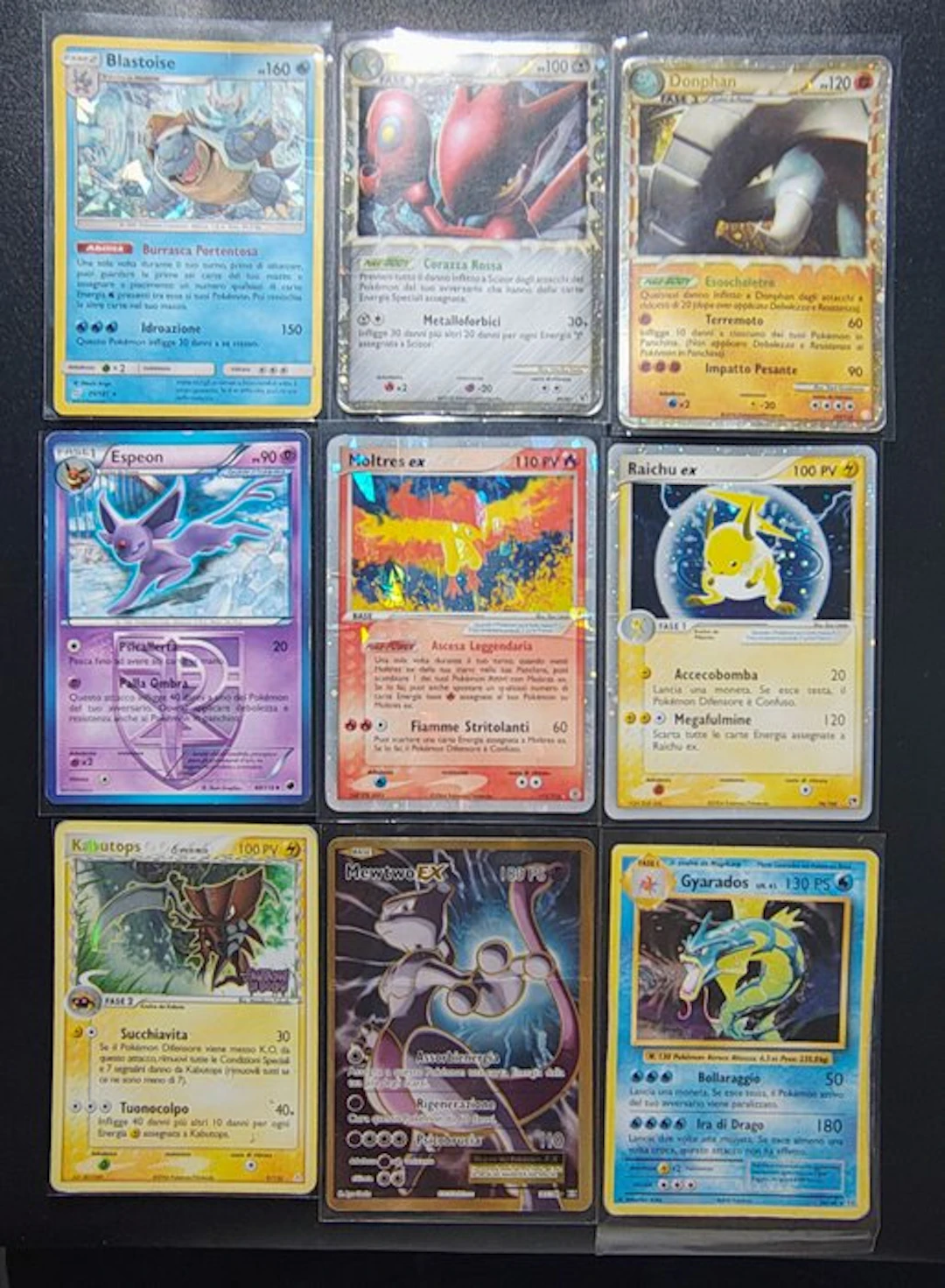 Pokémon - 9 Card - Mewtwo - Espeon - Gyarados - Kabutops...