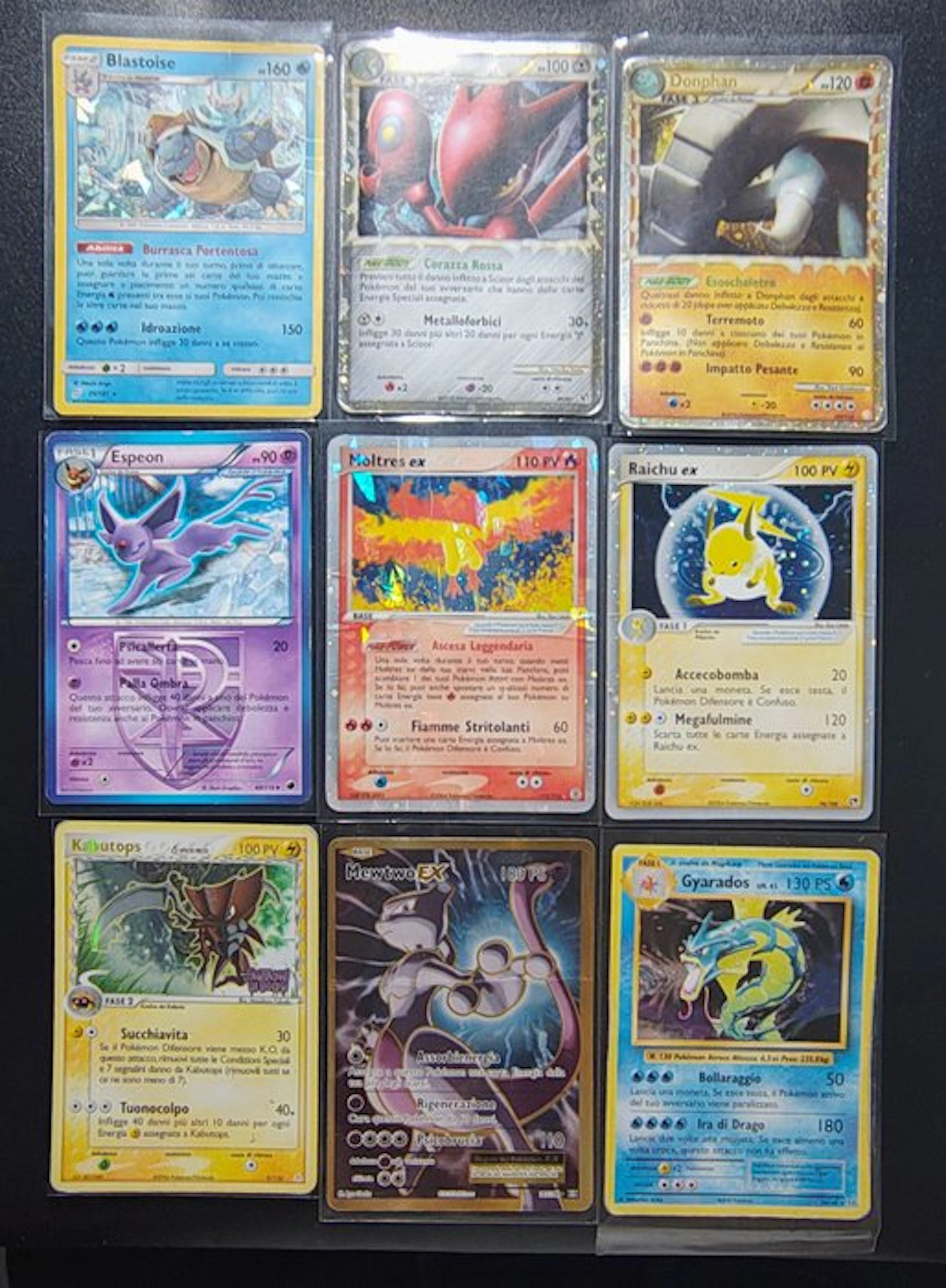 Pokémon - 9 Card - Mewtwo - Espeon - Gyarados - Kabutops...