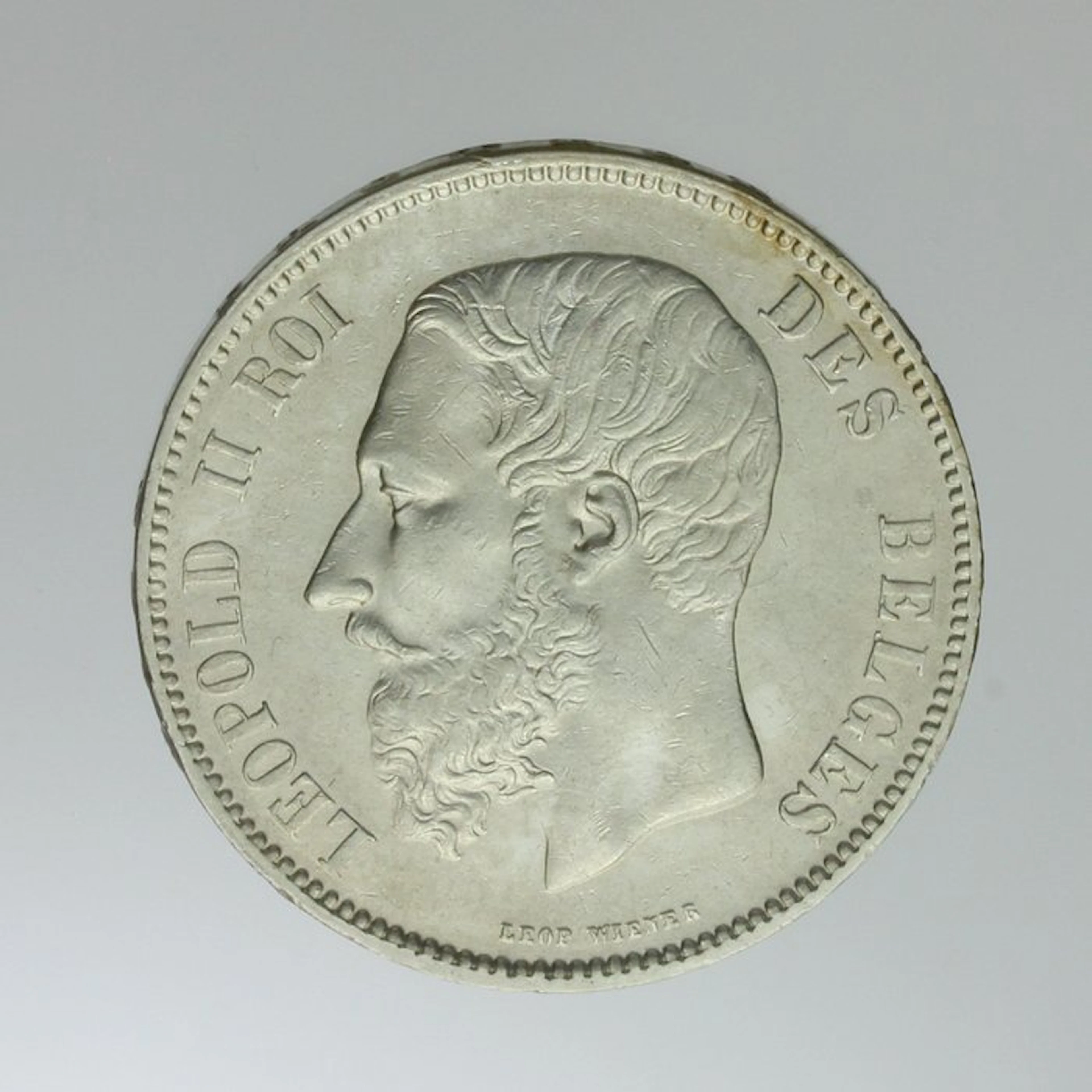 Belgium. Leopold II. 5 Francs 1870 (No reserve price)