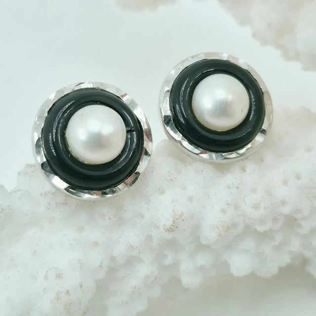 Silver, No Reserve - Earrings - Cultured pearls, on ice