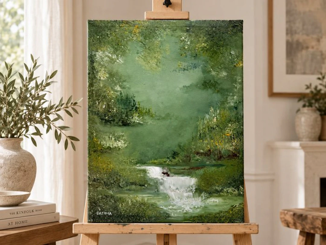 Fatima Anjum - Whispers of the Stream Oils on...