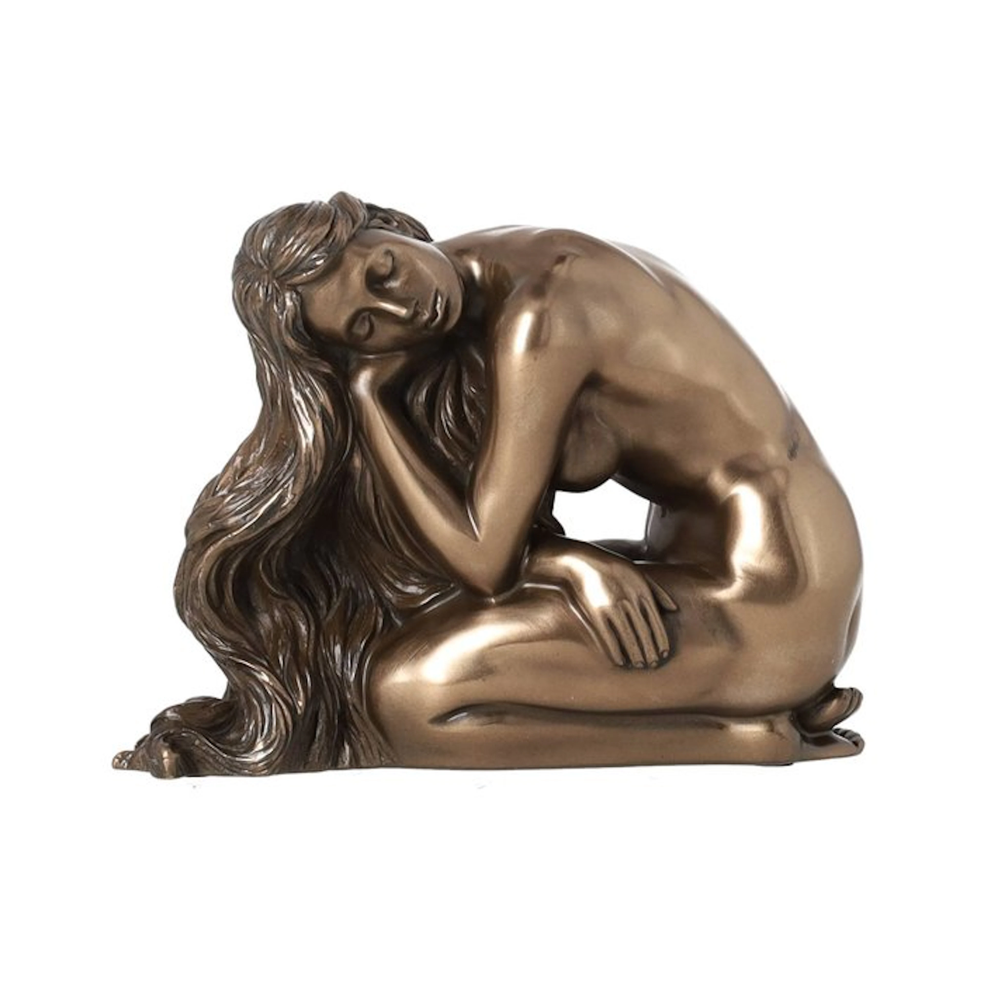 Figurine - Rustende vrouw, bronskleurig - Resin
