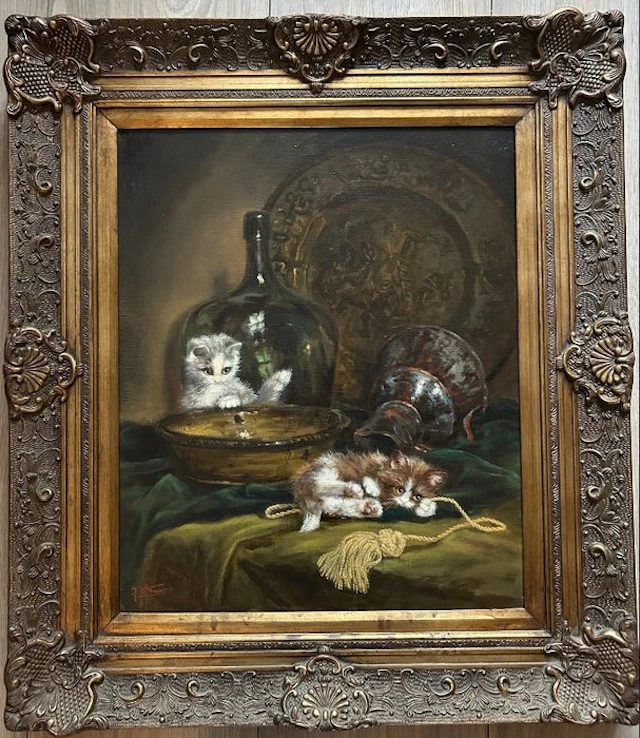 Johannes Wouterus (Jan) van Trirum (1924 – 2011) - Spelende kittens