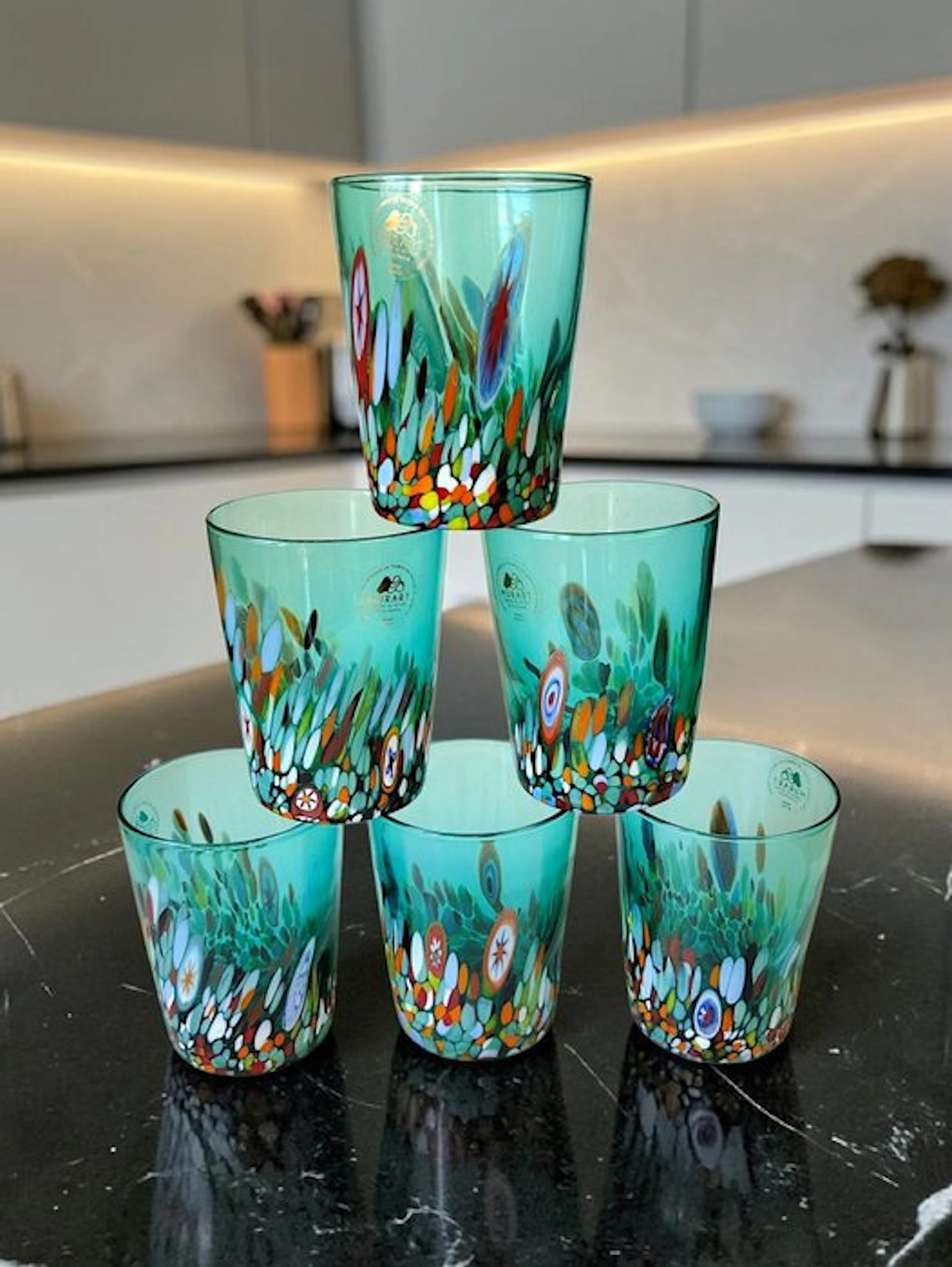 MurArt - MurArt - Drinking set (6) - Glass - Murrine Millefiori