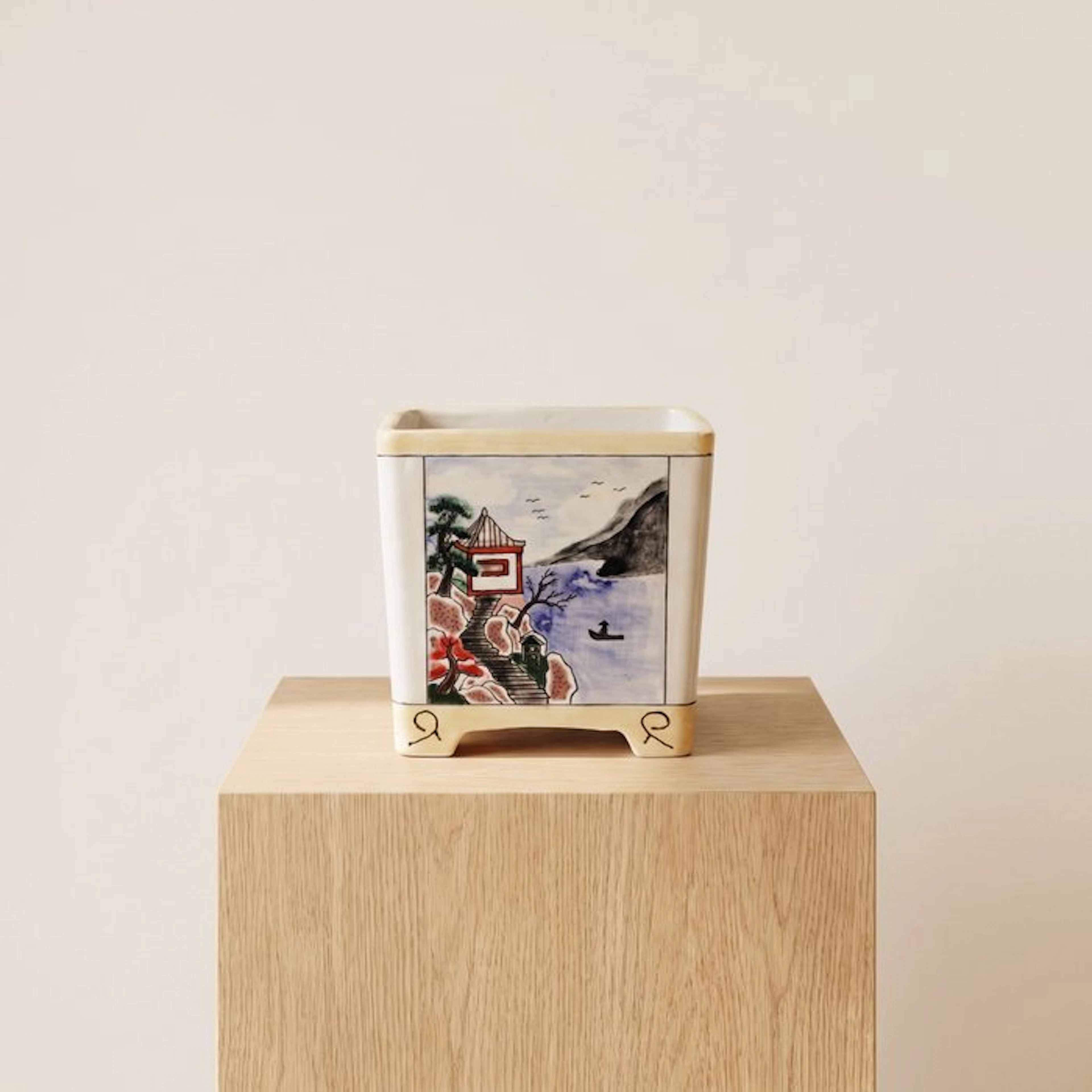 Kuroiwa Haruki – Ceramic Bonsai Pot Hand-painted - Height...