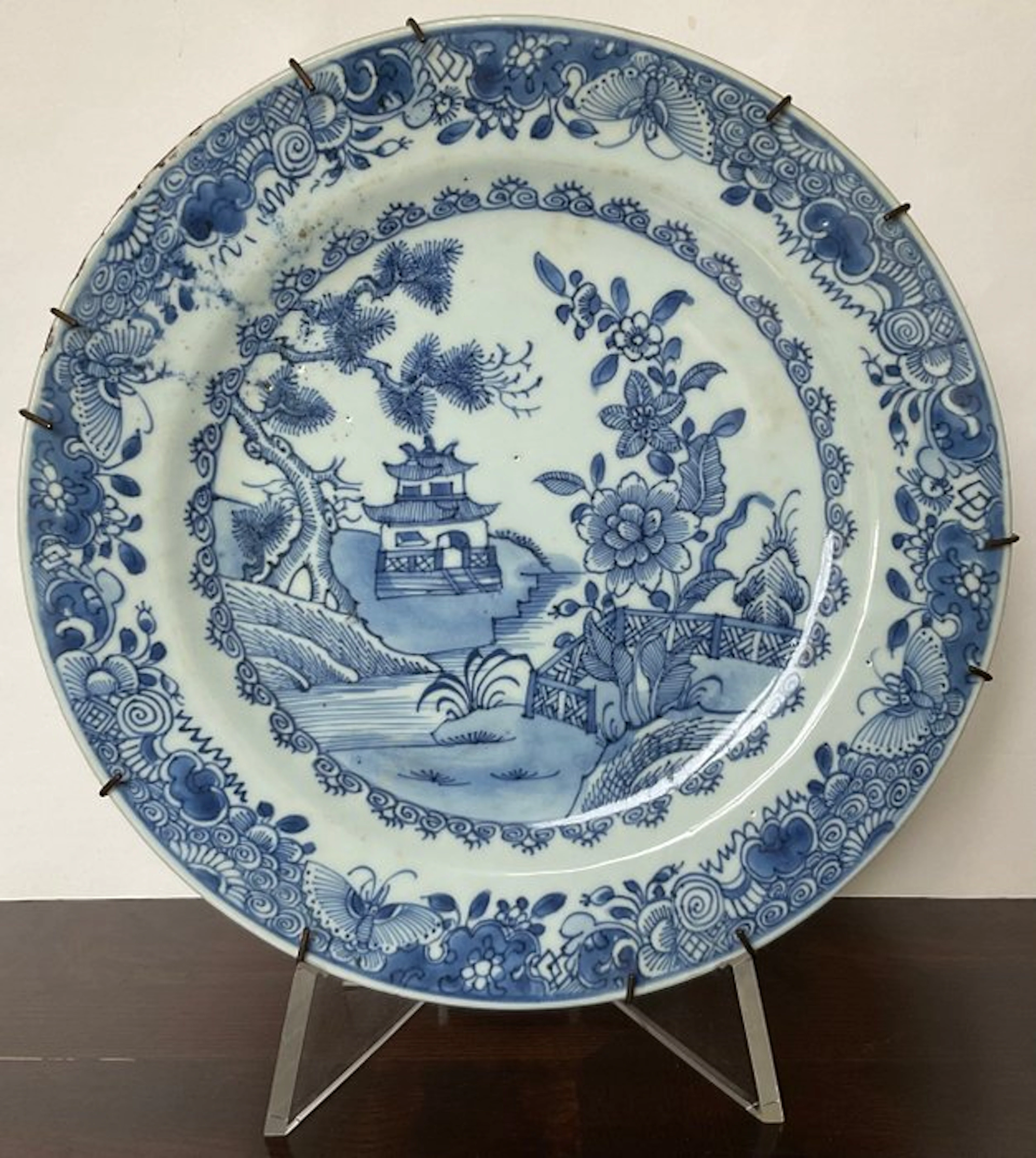 Plate - Porcelain - 18th century, landscape decor