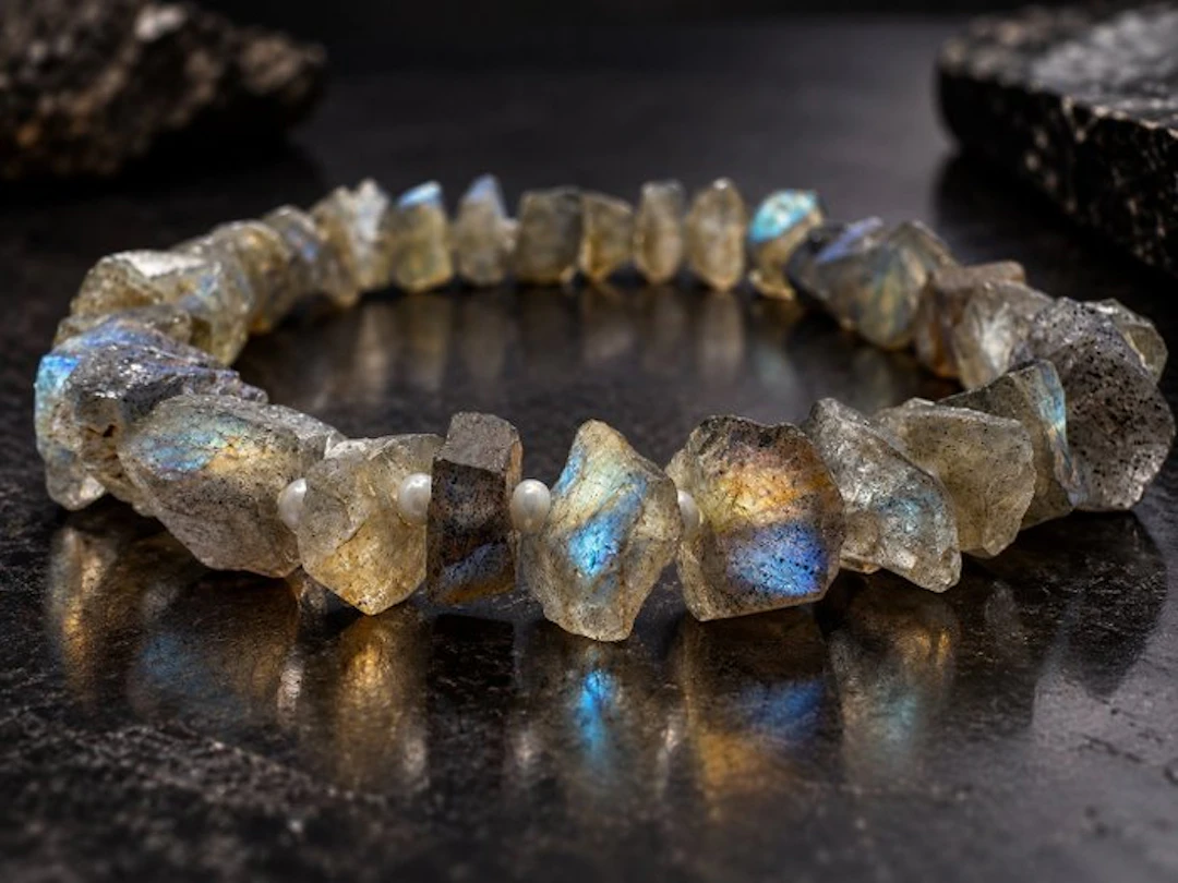 Madagascar Labradorite - Bracelet - AAA chunky beads