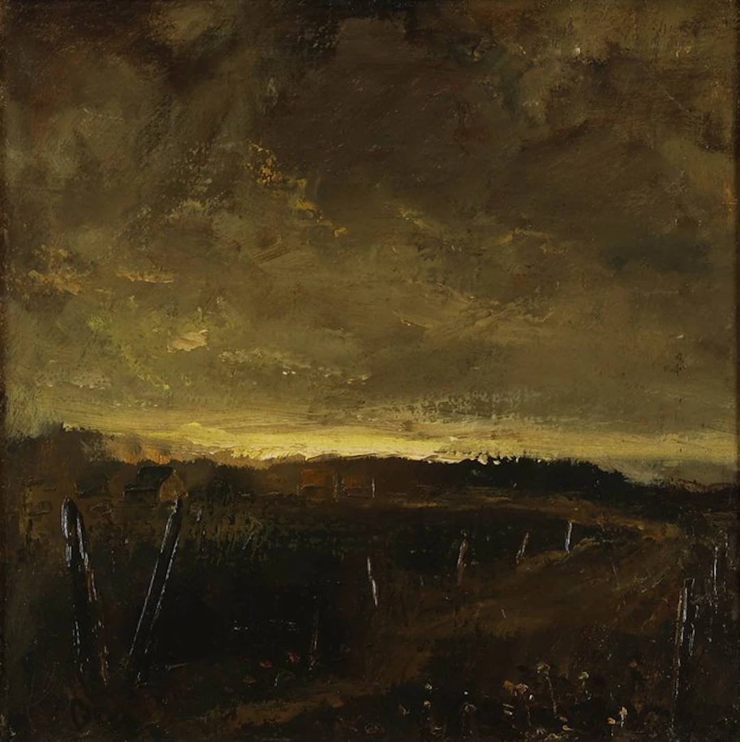 Marinus Bies (1894-1975) - Landschap met gele lucht