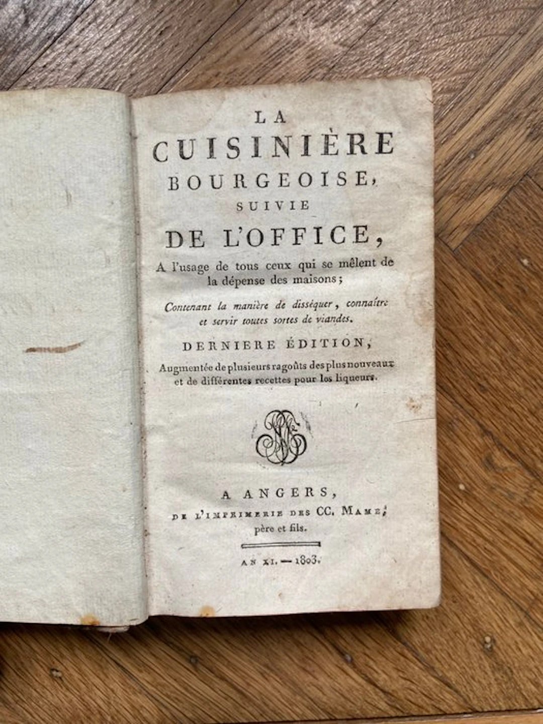 Joseph Menon - La cuisinière bourgeoise suivie de l'office - 1803