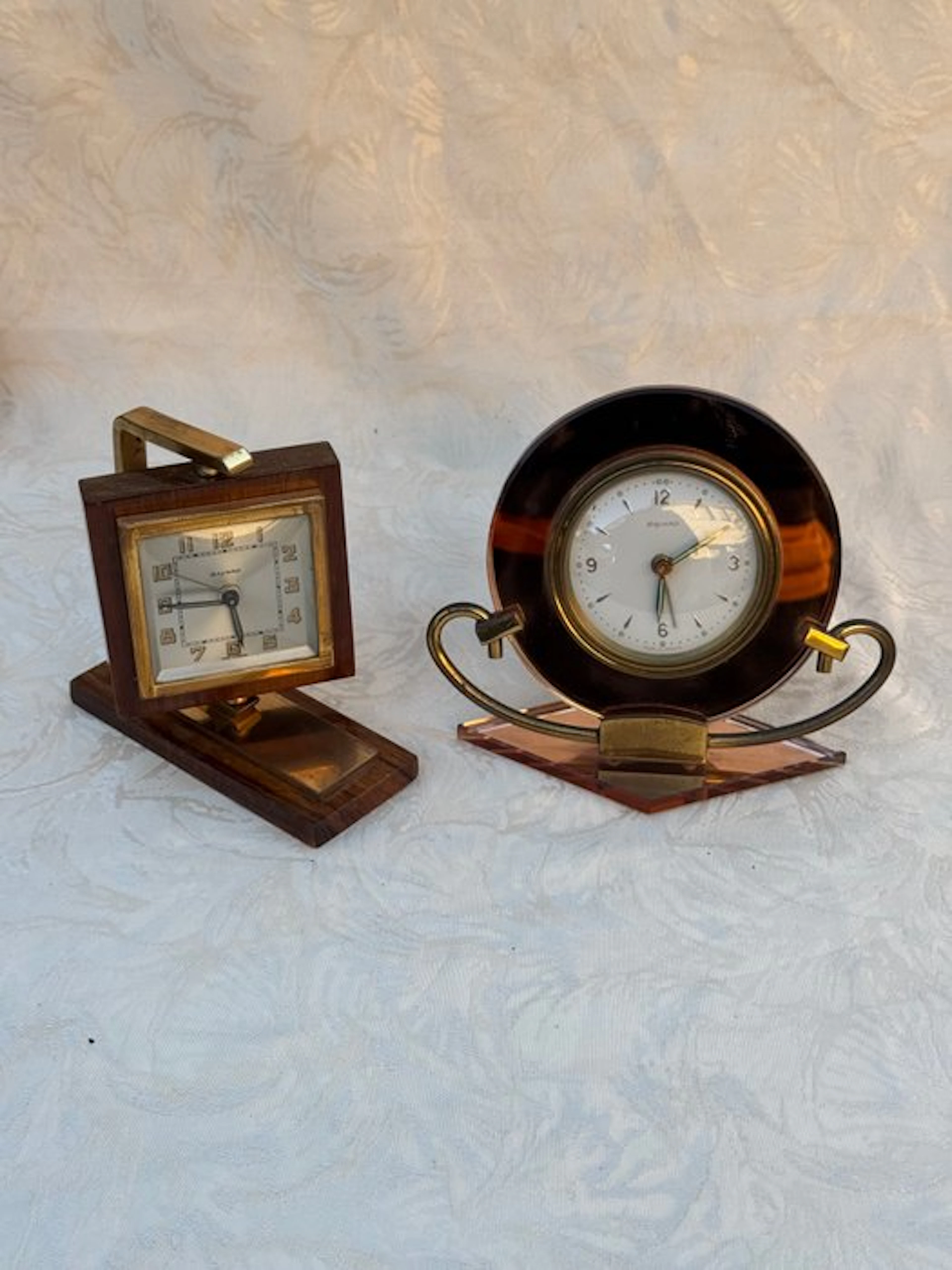 Table/desk clock (2) - Bayard - metal , glass , brass,wood - 1950-1960