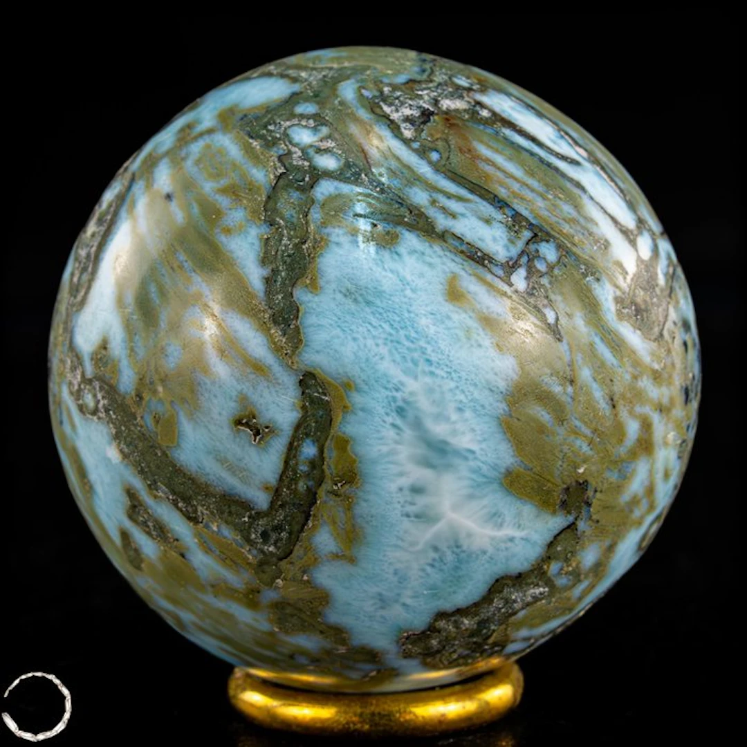 Natural Larimar sphere – Rare Caribbean beauty from the...