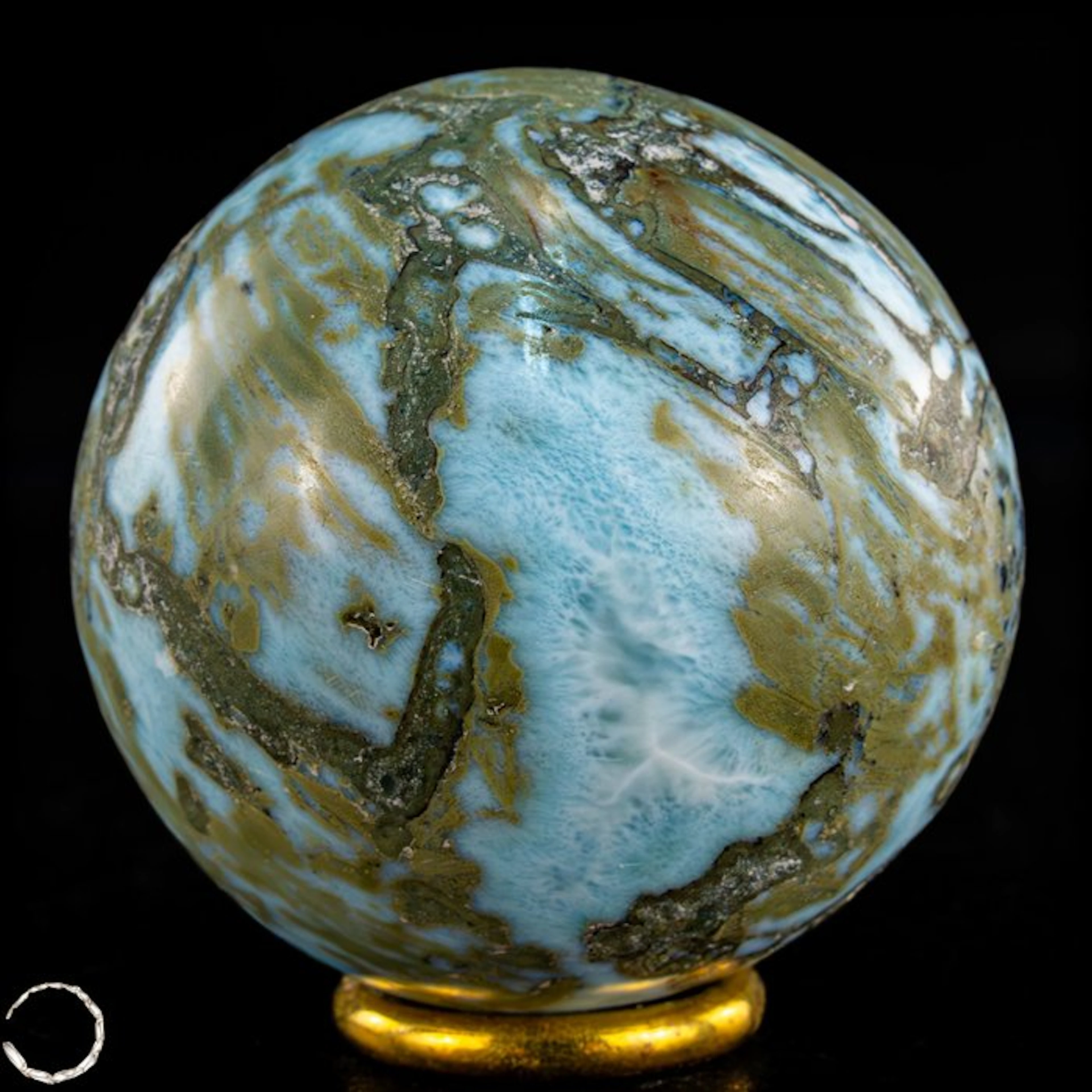 Natural Larimar sphere – Rare Caribbean beauty from the...