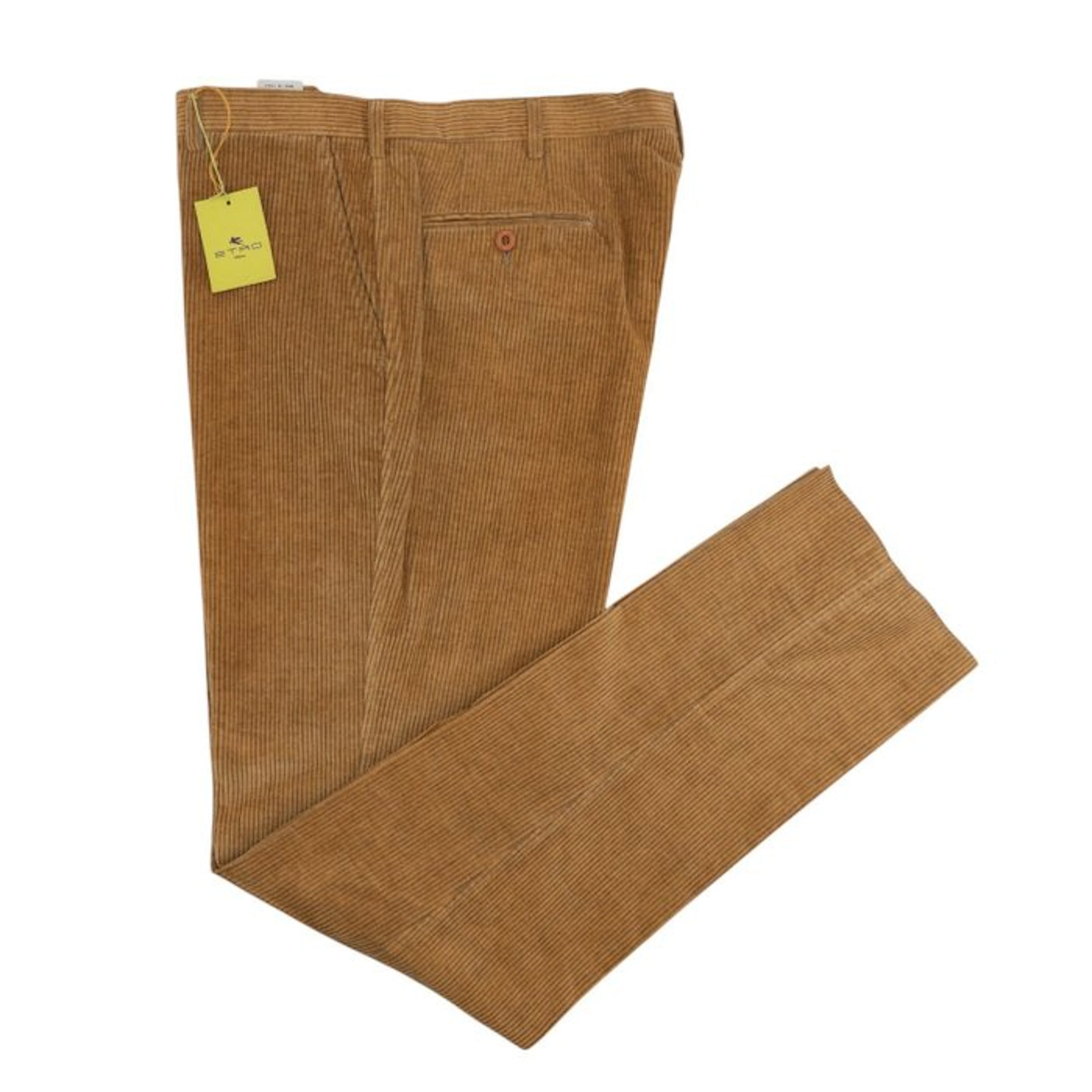 ETRO MILANO - 54 IT - Caramel Brown Corduroy Cotton Pant...