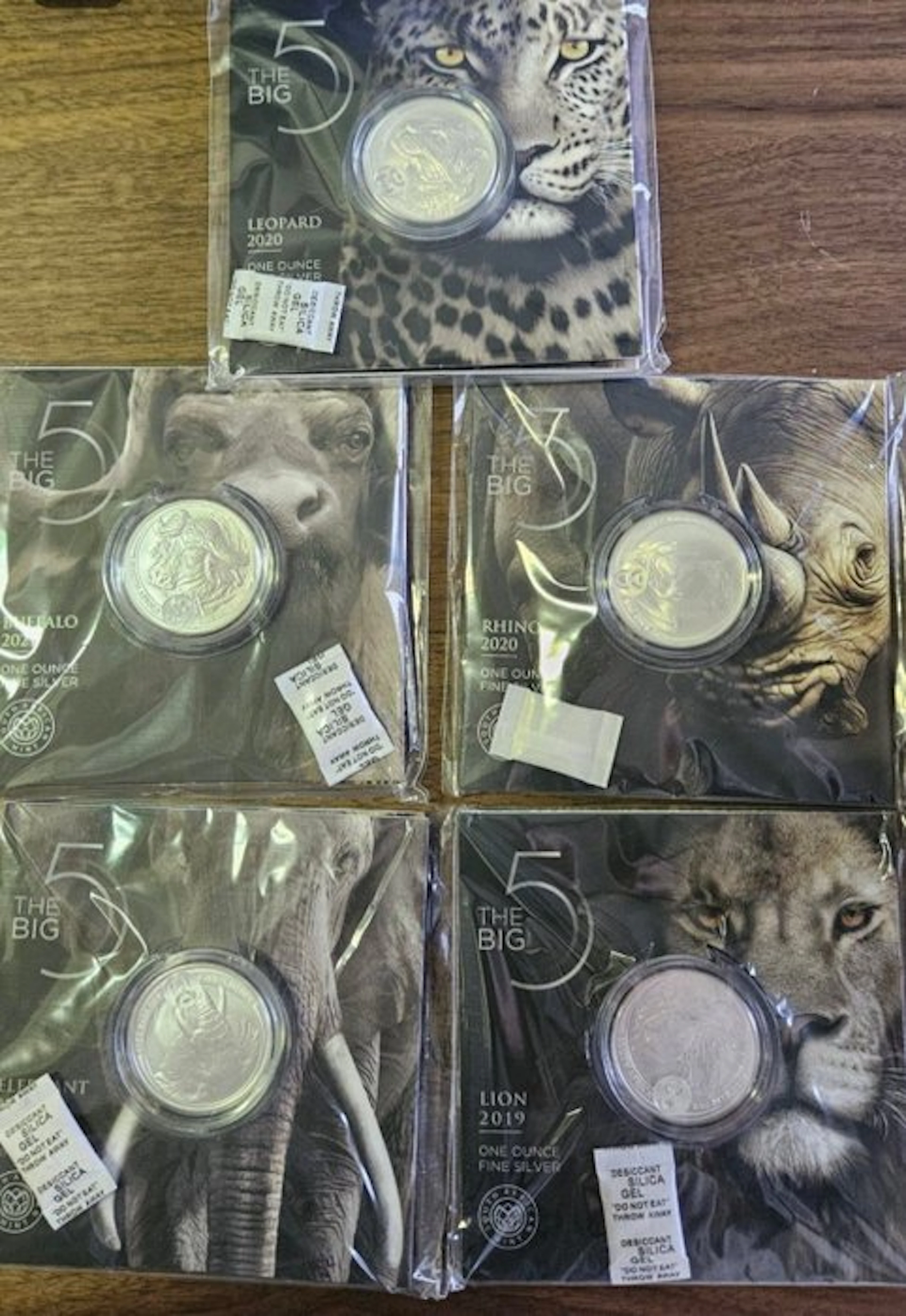 South Africa. 2019/2021, Big Five - De Complete Eerste Serie, 5 x Coins
