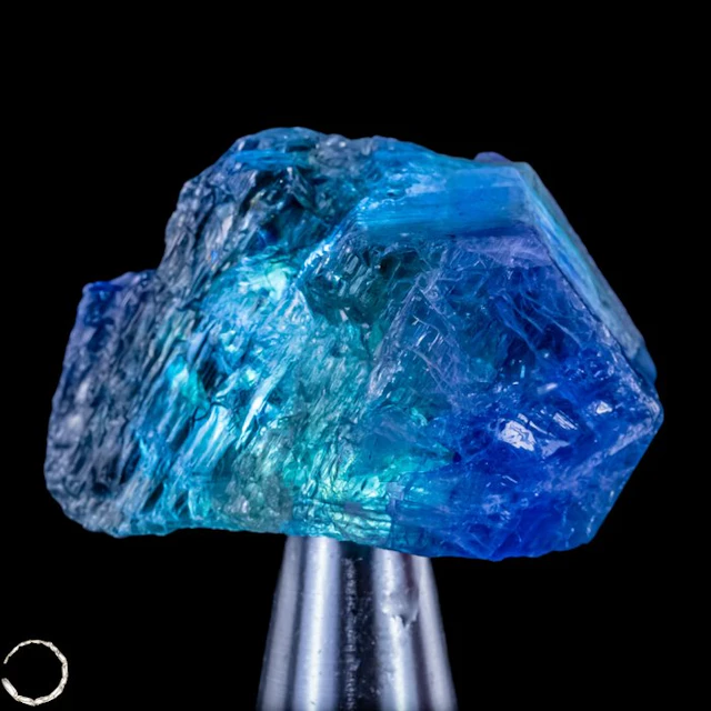 Natural, rarer gemstone-grade Tanzanite rough crystal – intensely blue gemstone