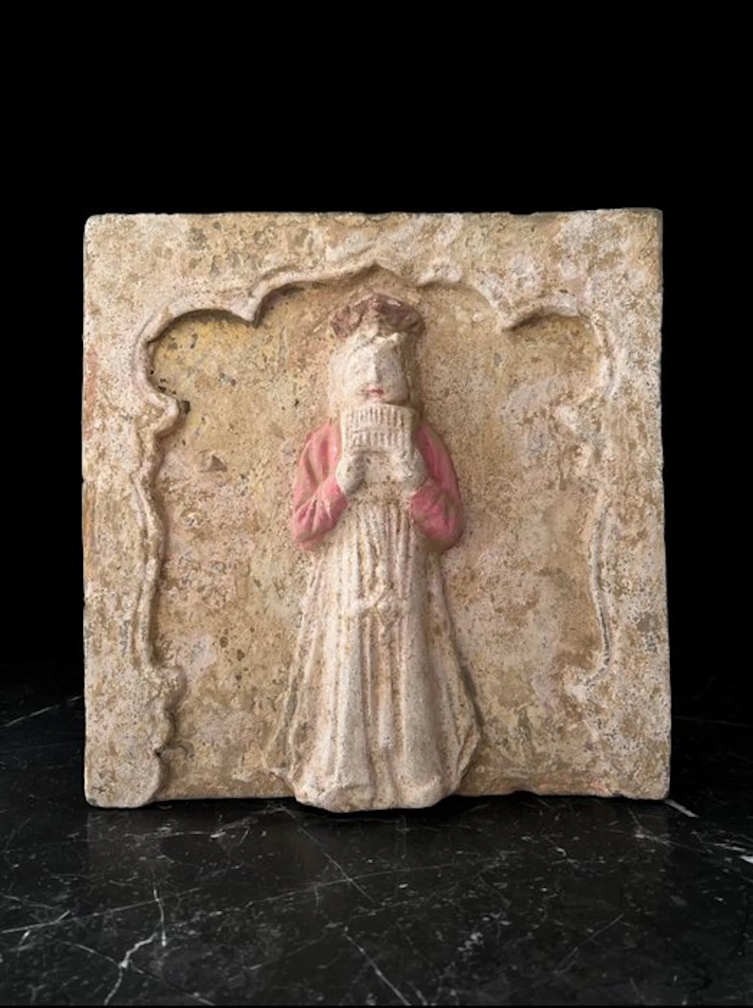 Ancient Chinese, Song Dynasty Terracotta Female Musician Tomb Tile - 30 cm