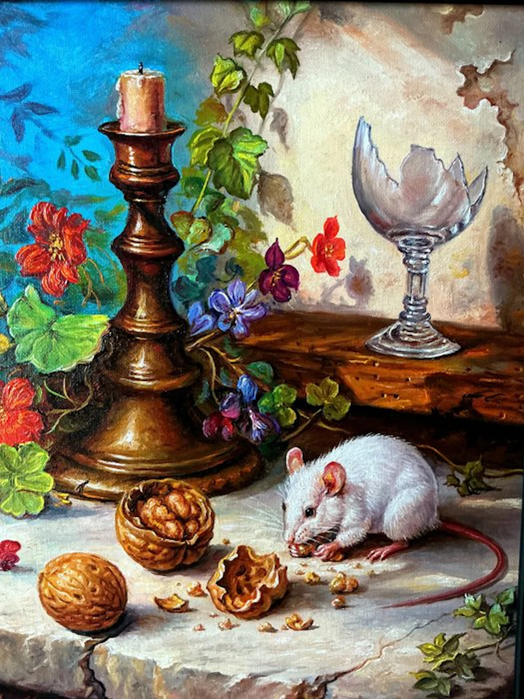 Alfonso Moreno (1947) - Stilleven met witte muis