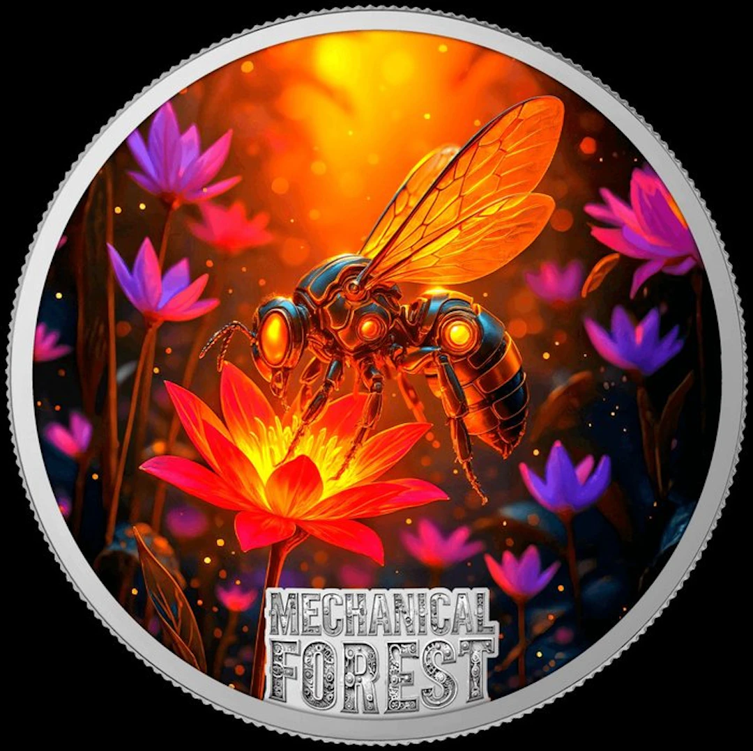 Liberia. 10 Dollars 2026 Mechanical Forest Bee 1 oz (.999)