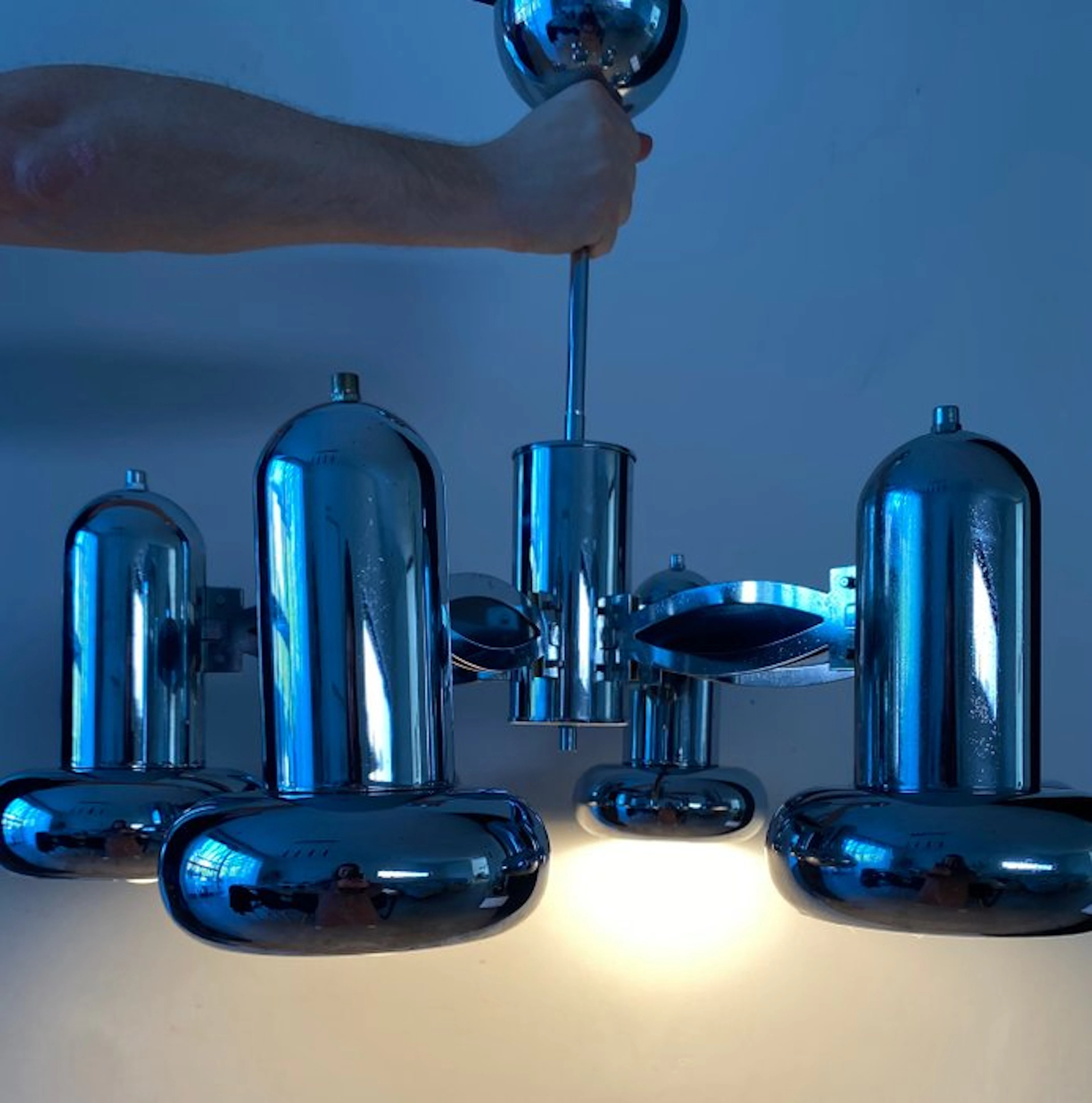 Chandelier - Chromium - Space-age chandelier