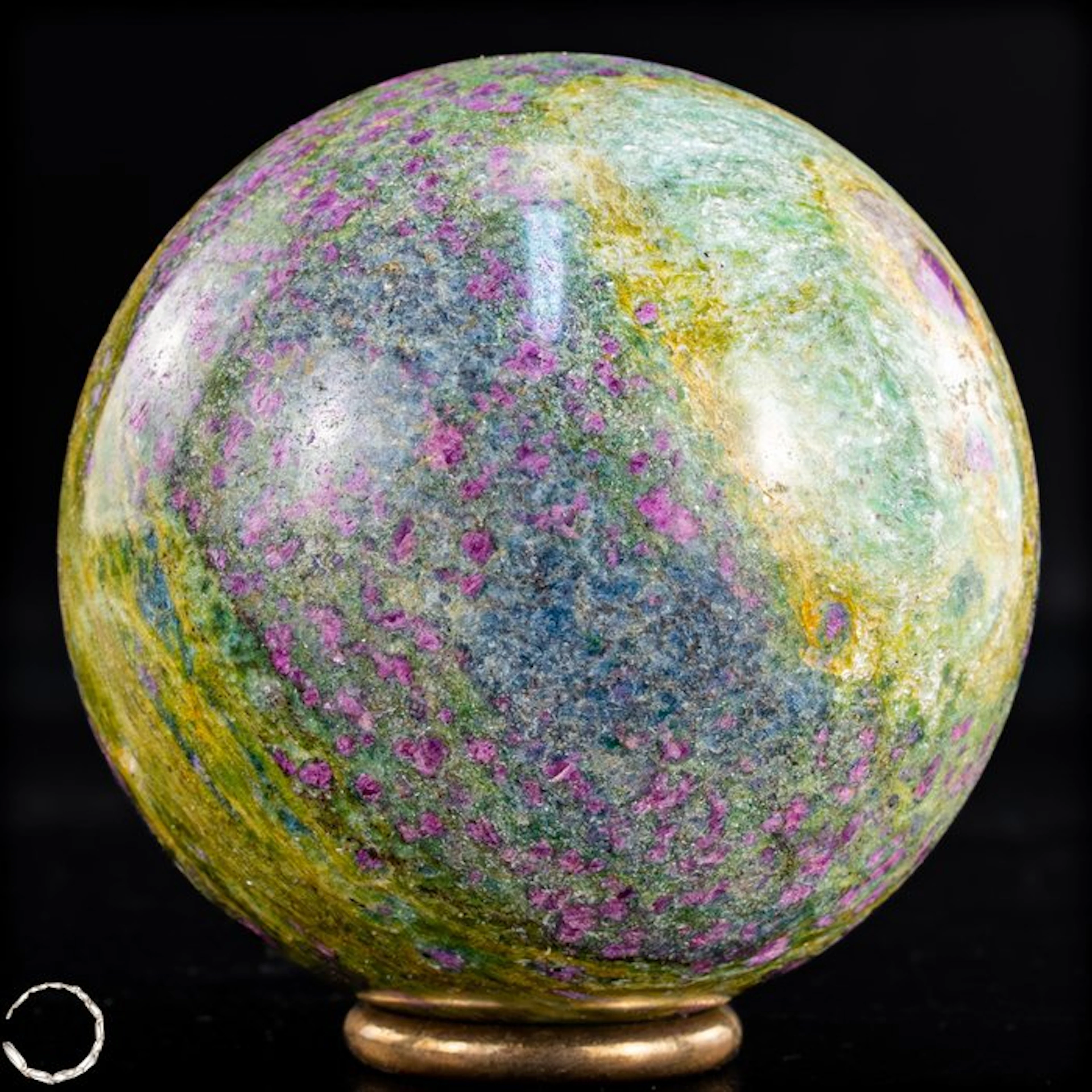 Natural ruby in fuchsite sphere – a rare color...