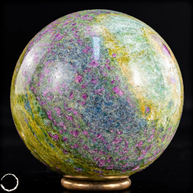 Natural ruby in fuchsite sphere – a rare color...