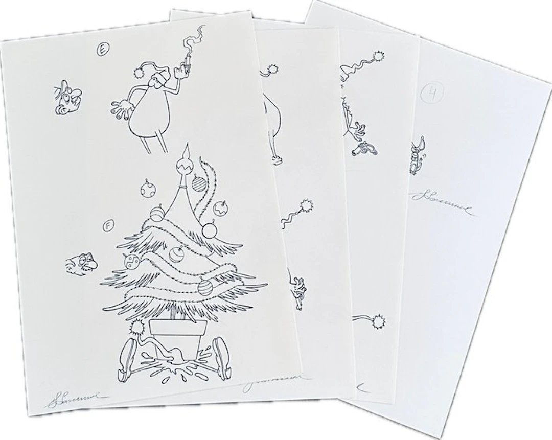 Sommacal, Giorgio - 4 Original drawing - Cattivik - “I pacchi di Cattivik”