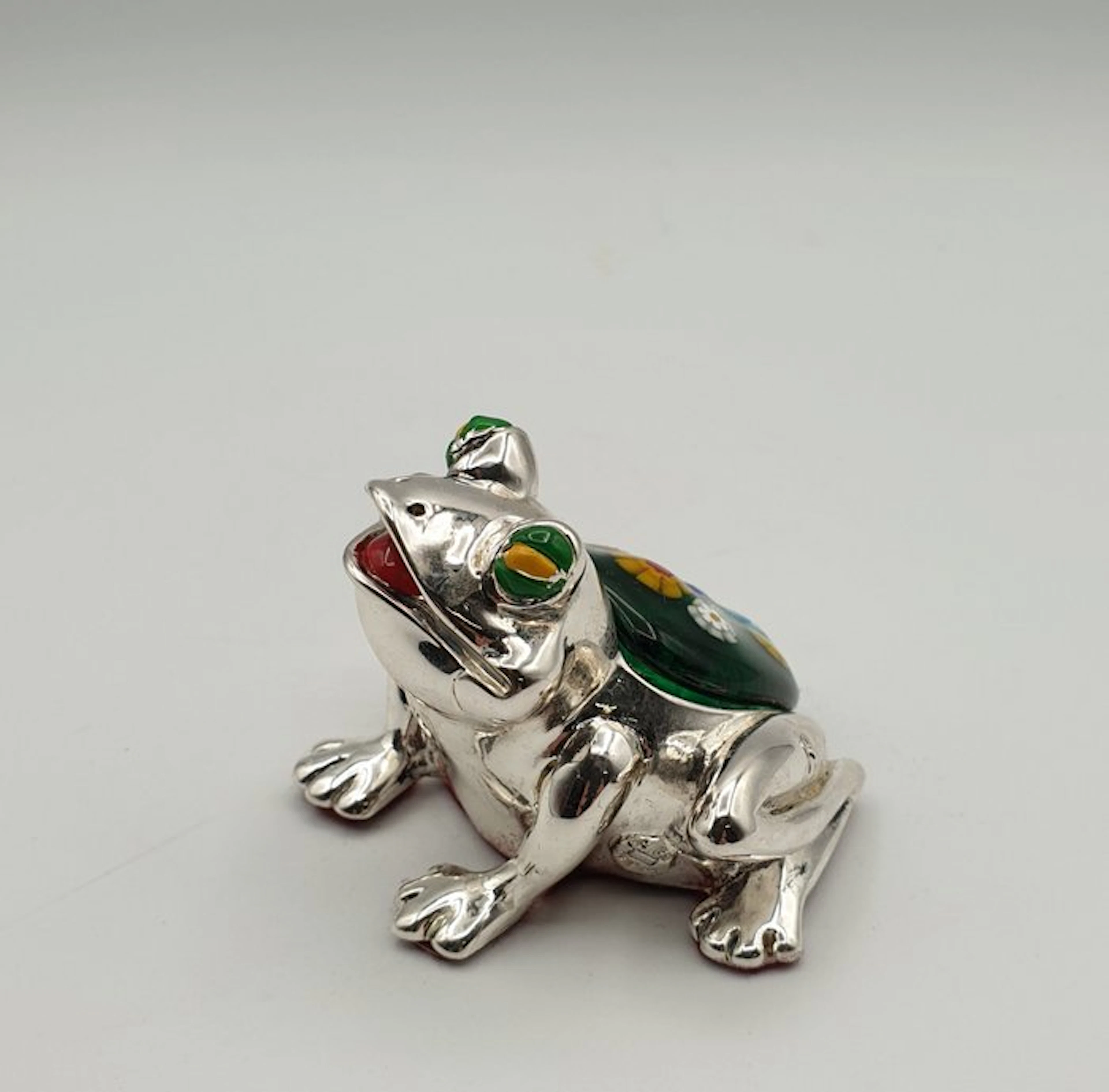 Rana rivestita in Argento e Vetro di Murano - Figurine - Murano glass