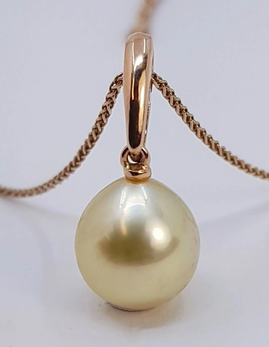 No reserve price - Pendant - 14 kt. Rose gold - 10x11mm South Sea Pearl