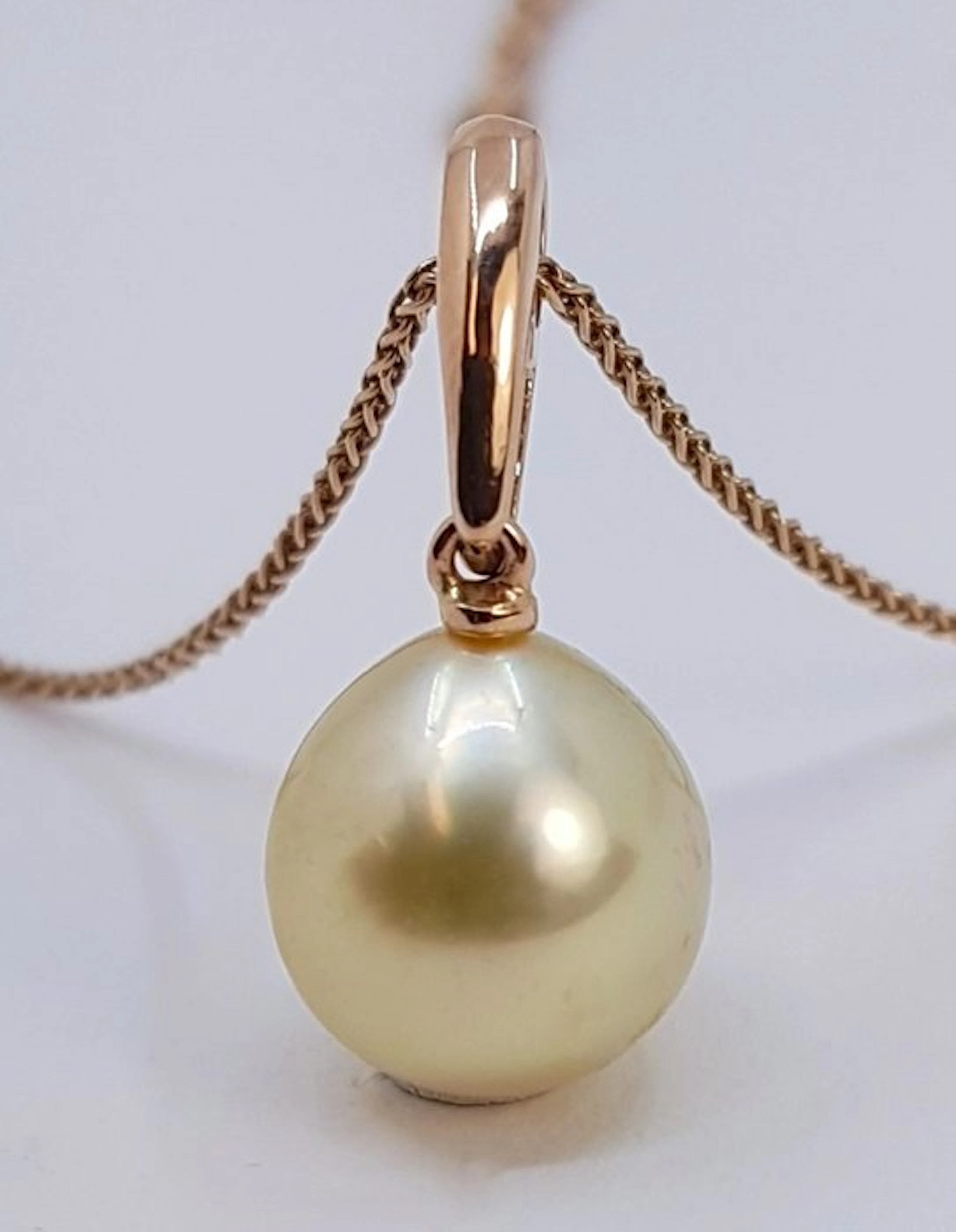No reserve price - Pendant - 14 kt. Rose gold - 10x11mm South Sea Pearl