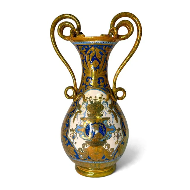 Rubboli - Double handled vase - maiolica