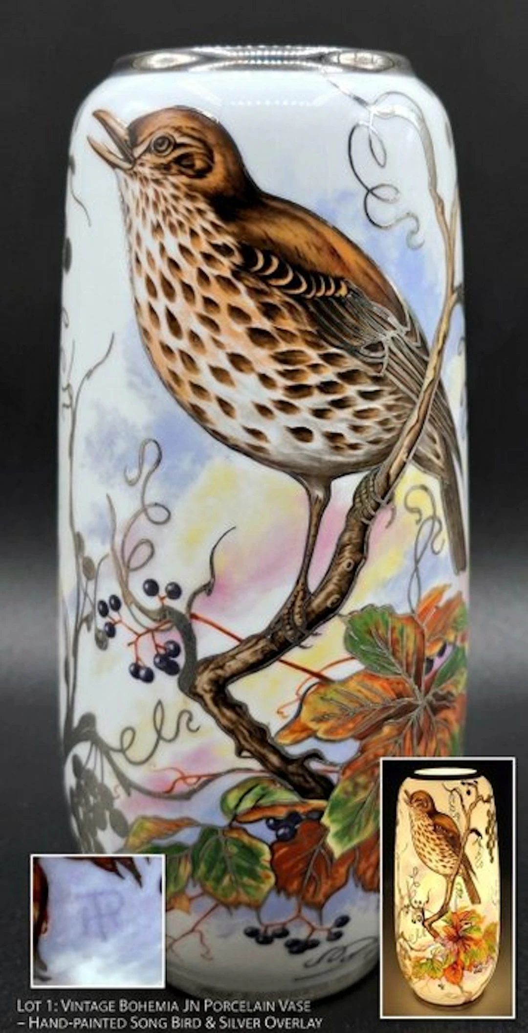 Vase - Porcelain, Silver