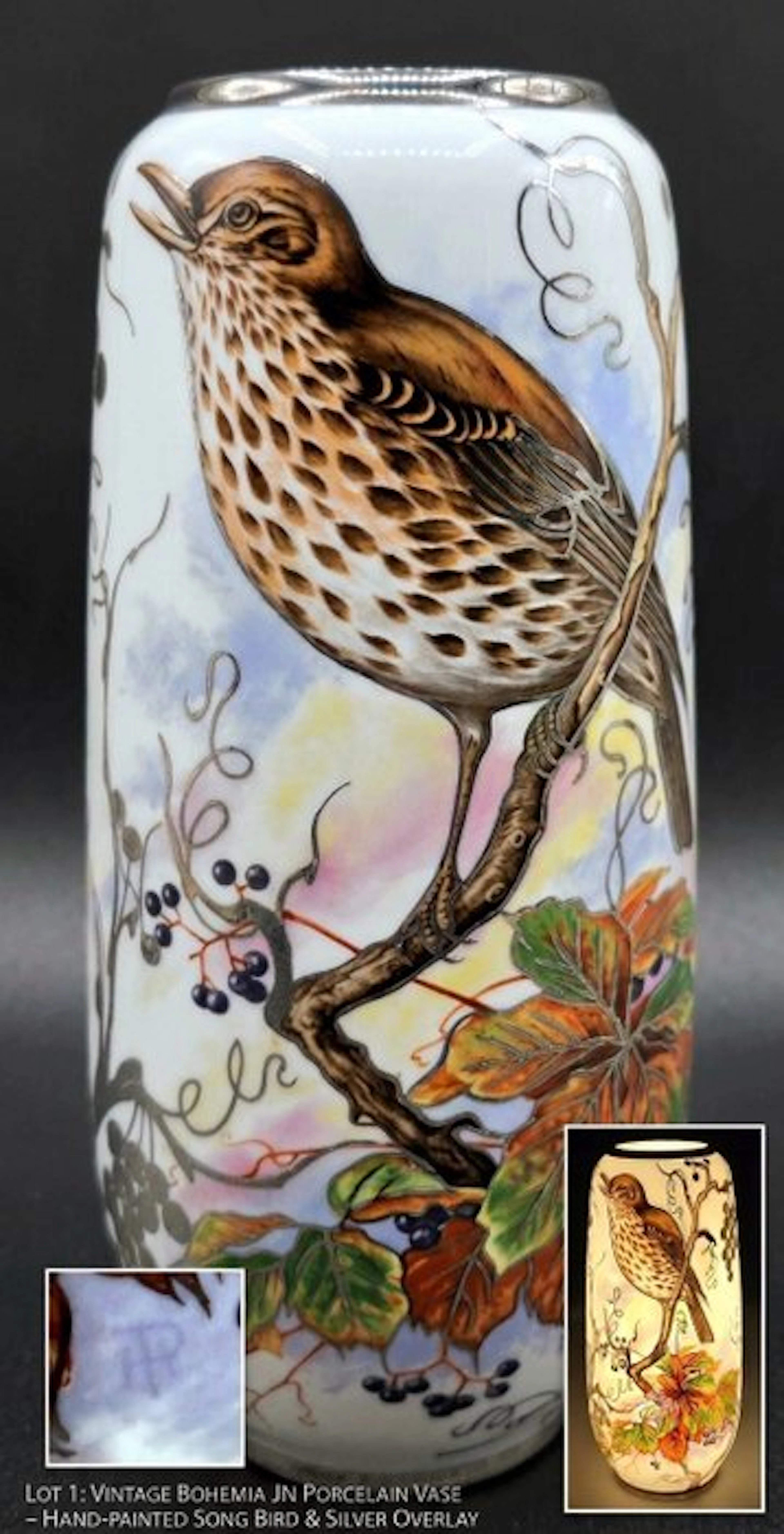 Vase - Porcelain, Silver