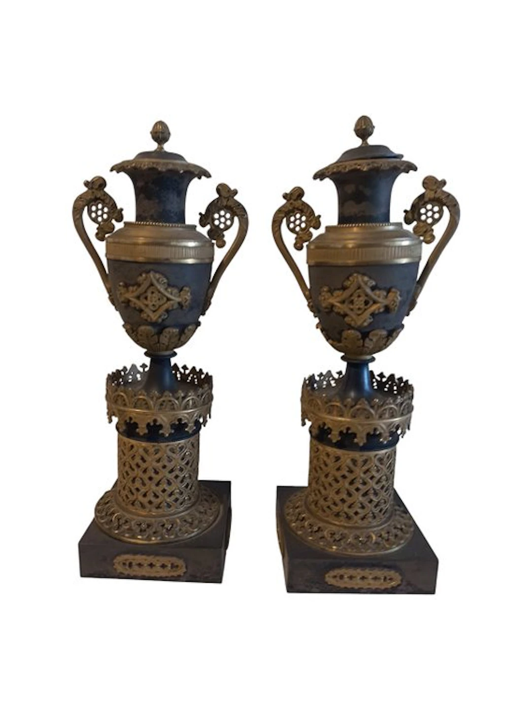 Candleholder (2) - Bronze - H : 32 cm