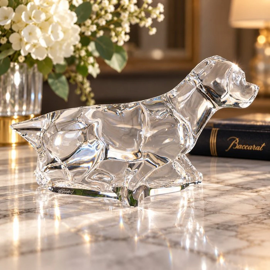 Baccarat - Figurine - Sculpture chien / Labrador - Crystal