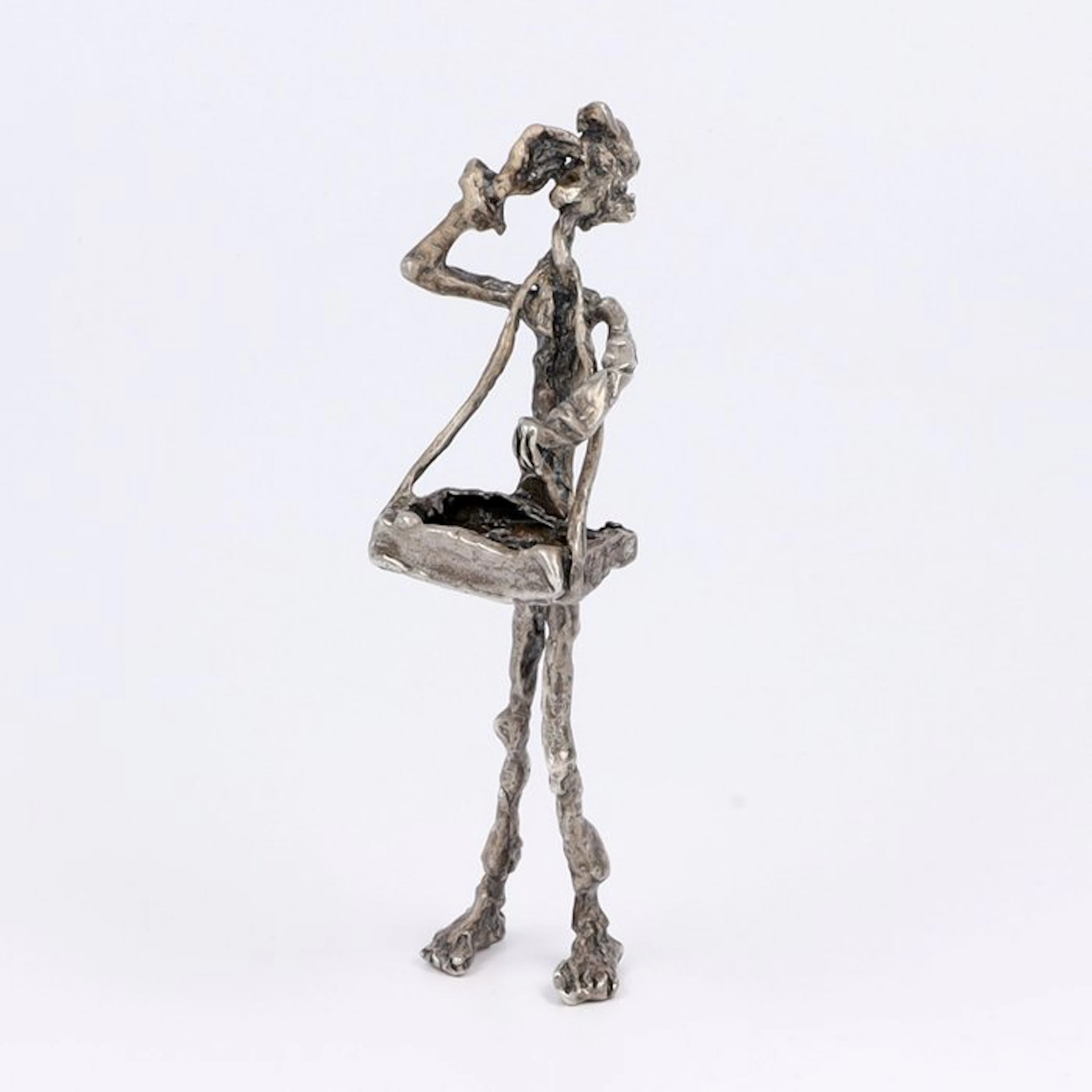 Statuette, Straatverkoper. - 10.5 cm - .925 silver