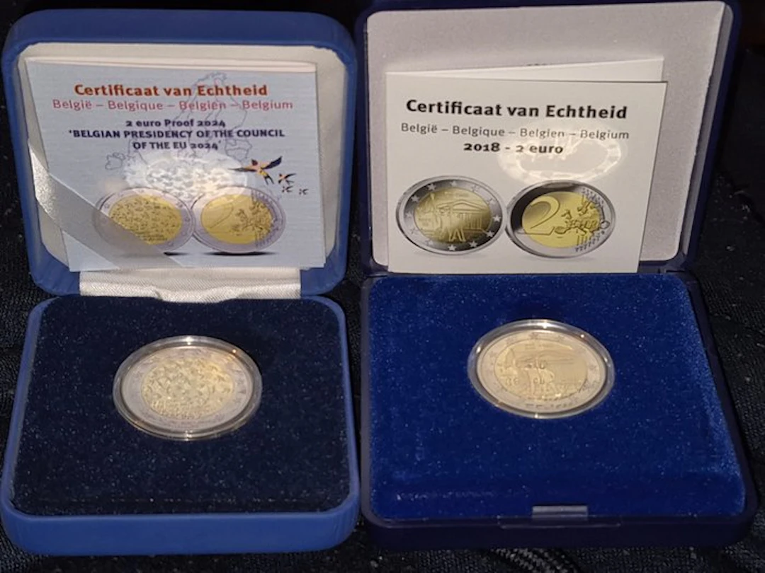 Belgium. 2 Euro 2018/2024 "Mai 1968" + "Belgian...