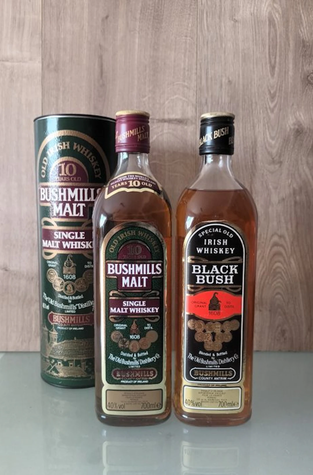 Bushmills 10 years old - 10yo & Black Bush - b. 1990s - 700ml - 2 bottles