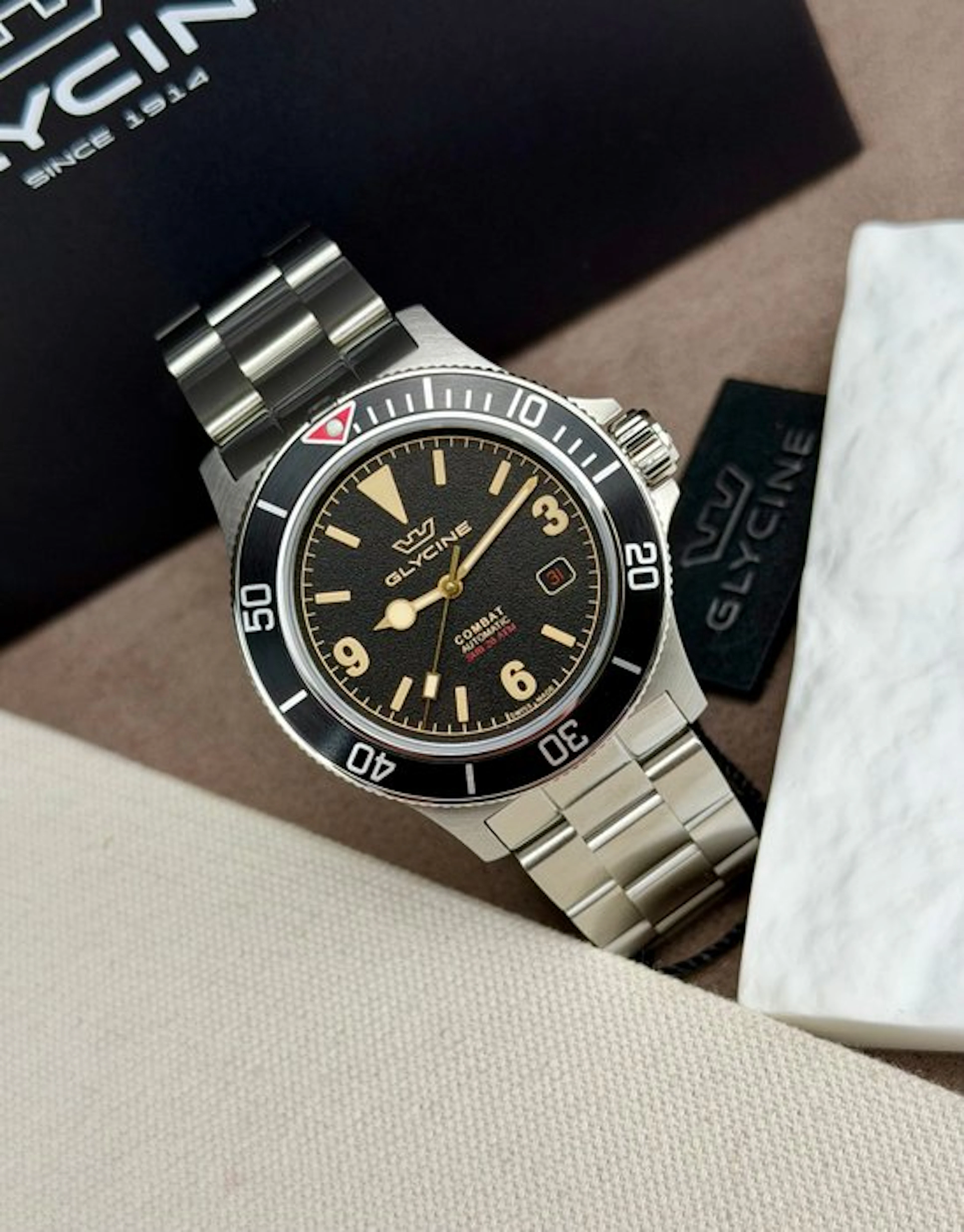 Glycine - Combat Sub Automatic Vintage Date Black - GL0261 - Men - 2020-2025