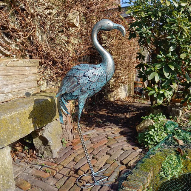 Sculpture, "Standing Flamingo" - 90 cm - Metal