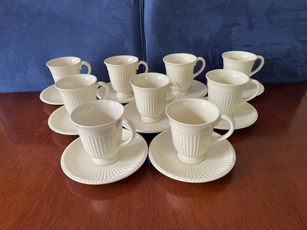 Wedgwood - Coffee set (18) - Edme - Pottery - 9 coffee cups with saucers