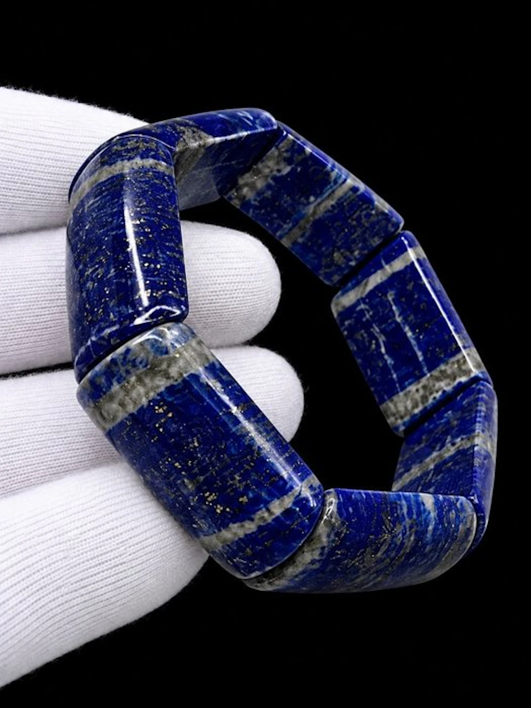 Natural Lapislázuli Bracelet with XXL Beads - Bracelet - Bracelet