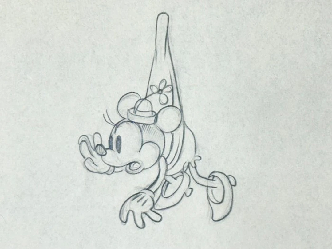 Walt Disney - Minnie Mouse Animation Drawing - Building a Building (1933)