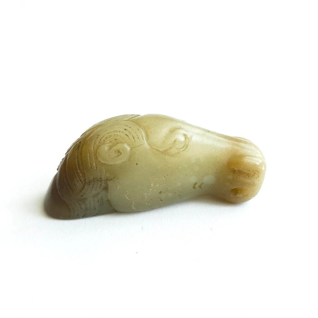 Sino-Mongolian or Shinese Jade (? ) Hard green stone...