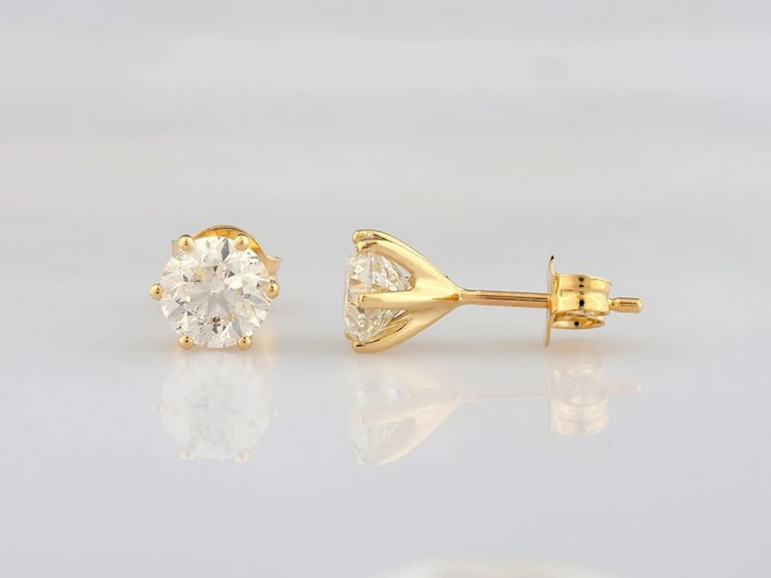 Earrings - 14 kt. Yellow gold - 2.01ct. tw. Diamond (Natural)